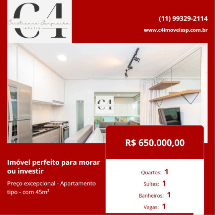 Imagem Apartamento com 1 Quarto à Venda, 45 m² em Bela Vista - São Paulo Imagem Apartamento com 1 Quarto à Venda, 45 m² em Bela Vista - São Paulo
