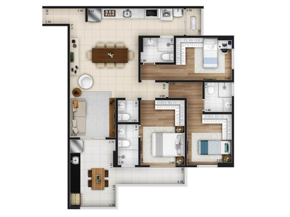 Imagem Apartamento com 3 Quartos à Venda, 104 m² em Forte - Praia Grande