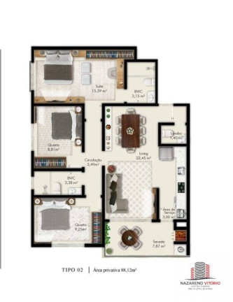 Imagem Apartamento com 2 Quartos à Venda, 68 m² em Pagani - Palhoça Imagem Apartamento com 2 Quartos à Venda, 68 m² em Pagani - Palhoça