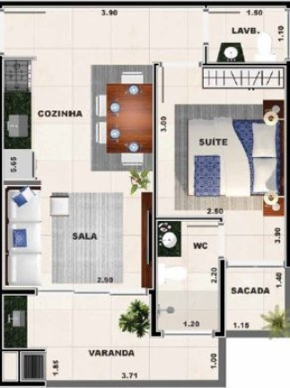 Imagem Apartamento com 1 Quarto à Venda, 70 m² em Praia Grande - Ubatuba