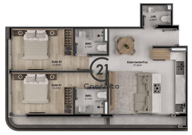 Imagem Apartamento com 2 Quartos à Venda, 81 m² em Estreito - Florianópolis
