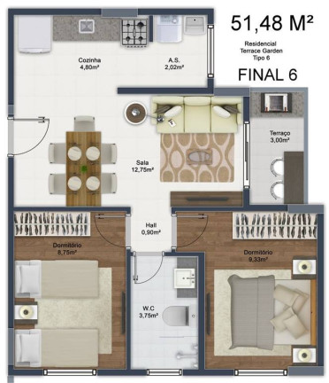 Imagem Apartamento com 2 Quartos à Venda, 51 m² em Mirim - Praia Grande Imagem Apartamento com 2 Quartos à Venda, 51 m² em Mirim - Praia Grande