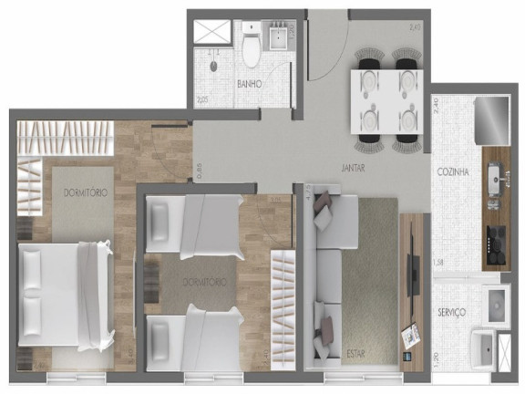 Imagem Imóvel com 2 Quartos à Venda, 43 m² em Vila Andrade - São Paulo Imagem Imóvel com 2 Quartos à Venda, 43 m² em Vila Andrade - São Paulo