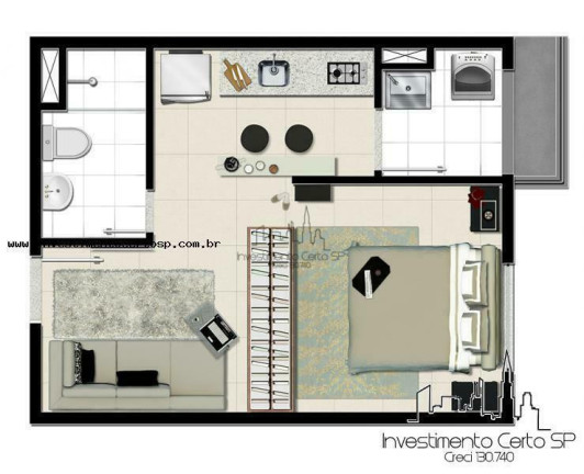 Imagem Apartamento com 1 Quarto à Venda, 31 m² em Brás - São Paulo