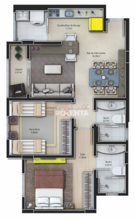 Imagem Apartamento com 2 Quartos à Venda, 63 m² em Santa Catarina - Criciúma Imagem Apartamento com 2 Quartos à Venda, 63 m² em Santa Catarina - Criciúma