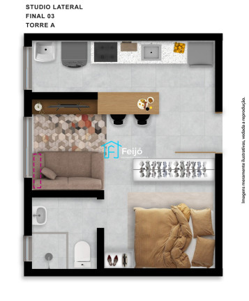 Imagem Apartamento com 1 Quarto à Venda, 24 m² em Hípica - Porto Alegre Imagem Apartamento com 1 Quarto à Venda, 24 m² em Hípica - Porto Alegre