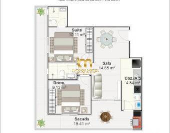 Imagem Apartamento com 2 Quartos à Venda, 63 m² em Mirim - Praia Grande