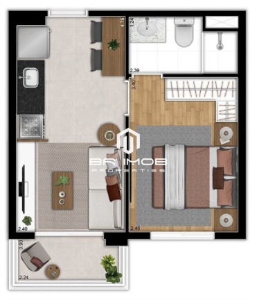 Imagem Imóvel com 1 Quarto à Venda, 34 m² em Santa Cecília - São Paulo