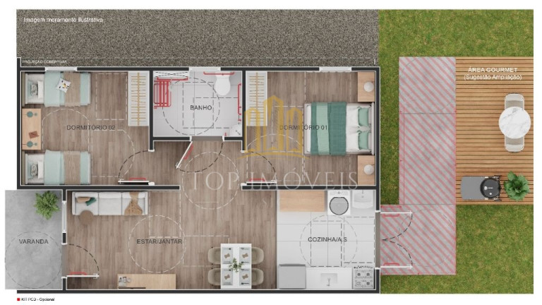 Imagem Casa com 2 Quartos à Venda, 57 m² em Piracangaguá - Taubaté
