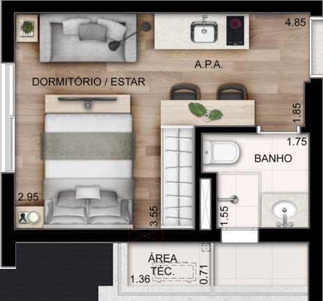 Imagem Apartamento à Venda, 21 m² em Perdizes - São Paulo