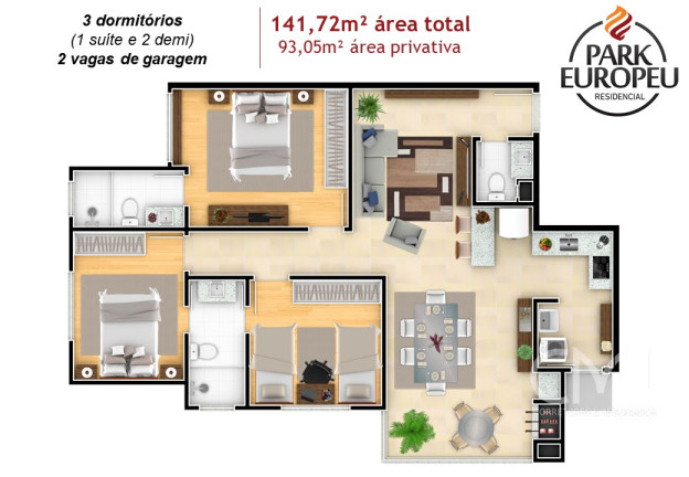 Imagem Apartamento com 3 Quartos à Venda, 93 m² em Dos Estados - Timbó Imagem Apartamento com 3 Quartos à Venda, 93 m² em Dos Estados - Timbó