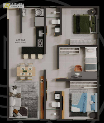 Imagem Apartamento com 3 Quartos à Venda, 65 m² em Bessa - João Pessoa Imagem Apartamento com 3 Quartos à Venda, 65 m² em Bessa - João Pessoa