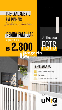 Imagem Apartamento com 2 Quartos à Venda, 44 m² em Jardim Amélia - Pinhais
