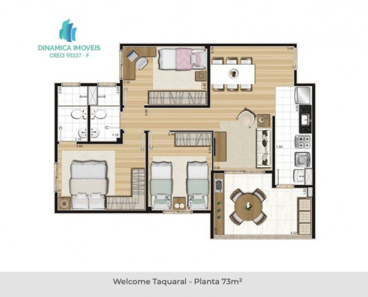 Imagem Apartamento com 3 Quartos à Venda, 73 m² em Taquaral - Campinas