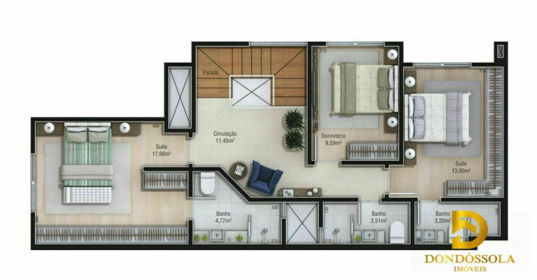 Imagem Apartamento com 3 Quartos à Venda, 91 m² em Centro - Criciúma