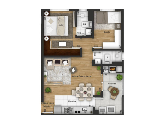 Imagem Apartamento com 2 Quartos à Venda, 55 m² em Tingui - Curitiba