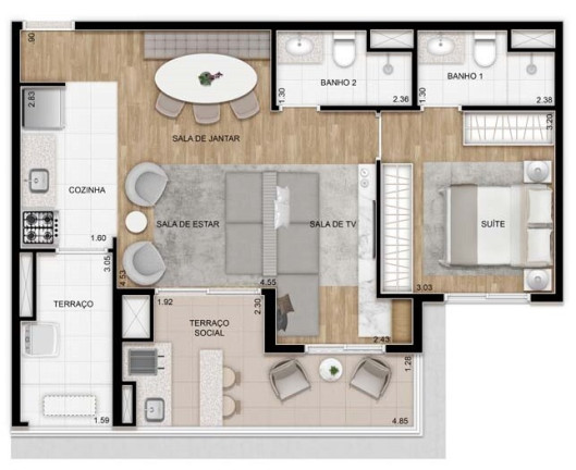 Imagem Apartamento com 2 Quartos à Venda, 63 m² em Vila Cruzeiro - São Paulo