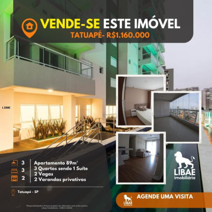 Apartamento com 3 Quartos à Venda, 89 m² em Tatuapé - São Paulo