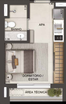 Imagem Imóvel com 1 Quarto à Venda, 22 m² em Brooklin Novo - São Paulo