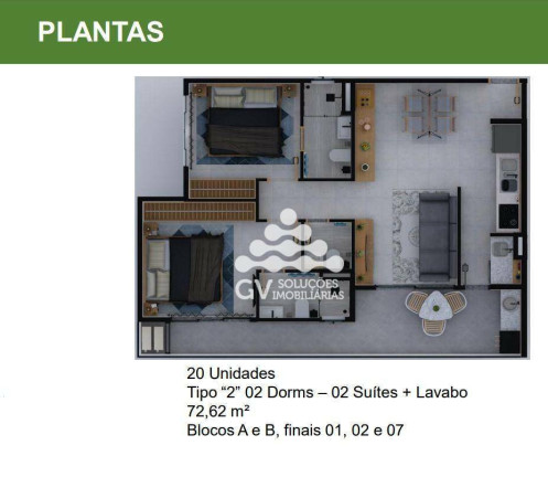 Apartamento com 2 Quartos à Venda, 72 m² em Jardim Carolina - Ubatuba
