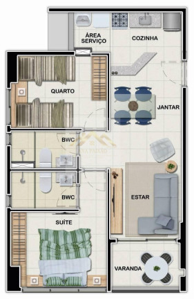 Imagem Apartamento com 2 Quartos à Venda, 54 m² em Pina - Recife