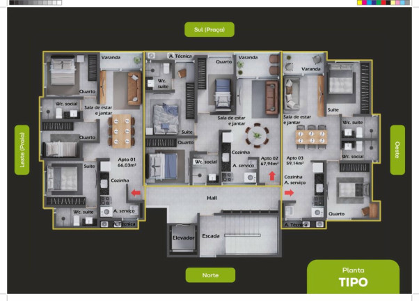 Imagem Apartamento com 3 Quartos à Venda, 67 m² em Intermares - Cabedelo Imagem Apartamento com 3 Quartos à Venda, 67 m² em Intermares - Cabedelo