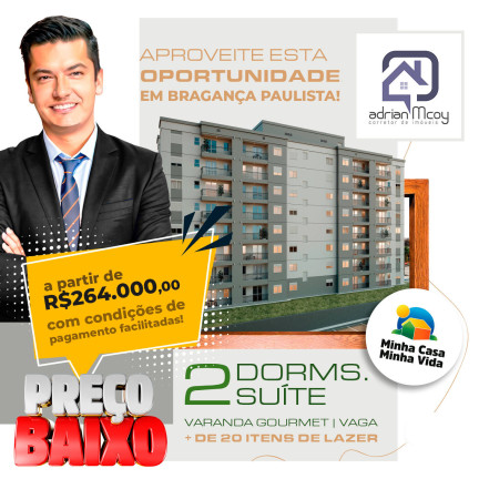 Imagem Apartamento com 2 Quartos à Venda, 54 m² em Residencial Das Ilhas - Bragança Paulista Imagem Apartamento com 2 Quartos à Venda, 54 m² em Residencial Das Ilhas - Bragança Paulista