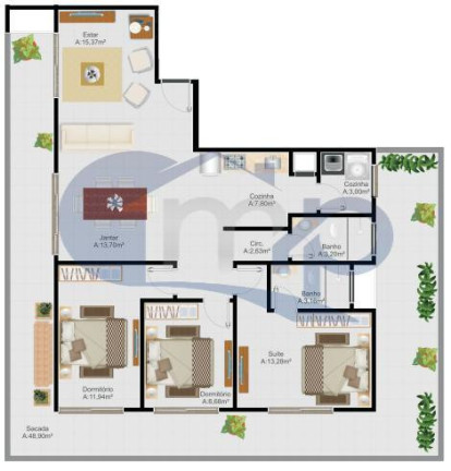 Imagem Apartamento com 3 Quartos à Venda, 153 m² em Centro - Torres Imagem Apartamento com 3 Quartos à Venda, 153 m² em Centro - Torres