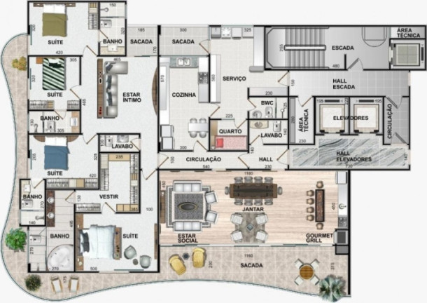 Imagem Apartamento com 4 Quartos à Venda, 320 m² em Centro - Cascavel