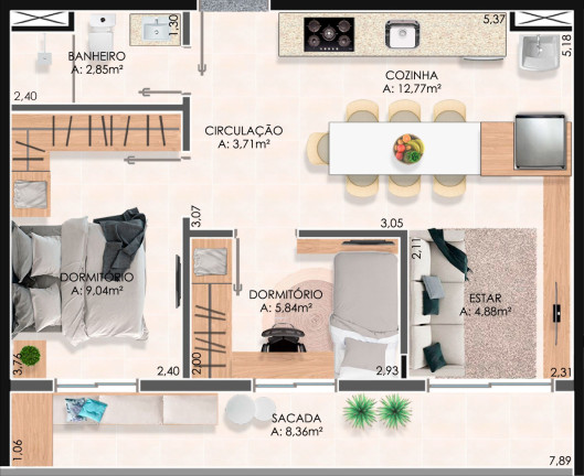 Imagem Apartamento com 2 Quartos à Venda, 68 m² em Rincão - Novo Hamburgo Imagem Apartamento com 2 Quartos à Venda, 68 m² em Rincão - Novo Hamburgo