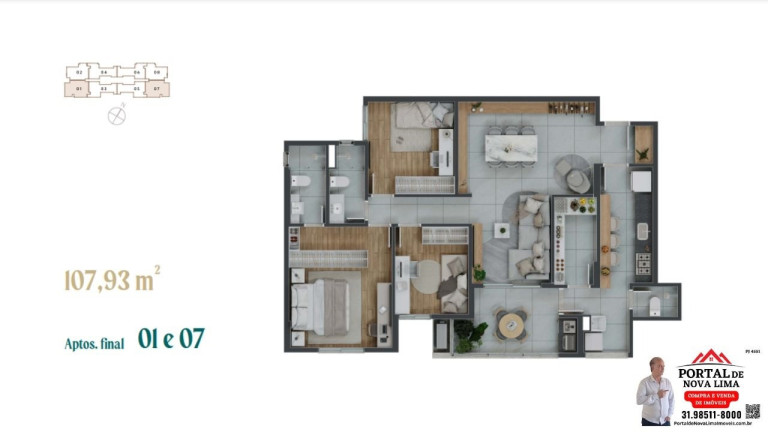 Imagem Apartamento com 4 Quartos à Venda, 94 m² em Vila Da Serra - Nova Lima