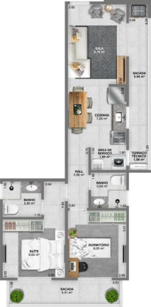 Imagem Imóvel com 2 Quartos à Venda, 63 m² em Guilhermina - Praia Grande