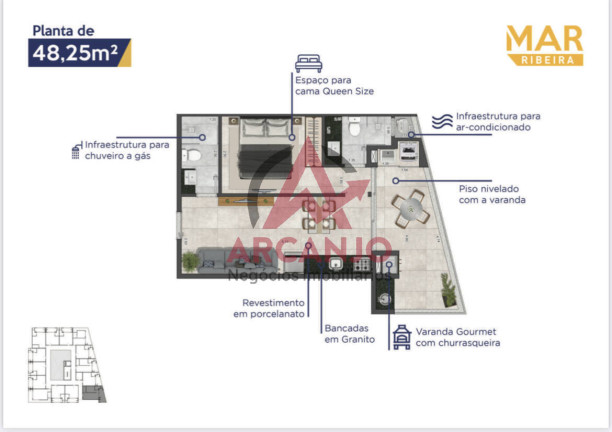 Imagem Apartamento com 1 Quarto à Venda, 37 m² em Saco Da Ribeira - Ubatuba