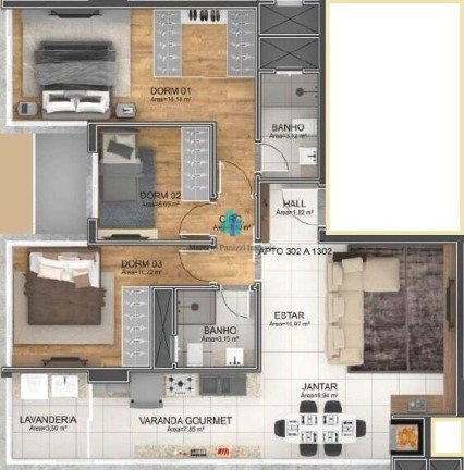 Imagem Apartamento com 3 Quartos à Venda, 93 m² em Centro - Bento Gonçalves Imagem Apartamento com 3 Quartos à Venda, 93 m² em Centro - Bento Gonçalves