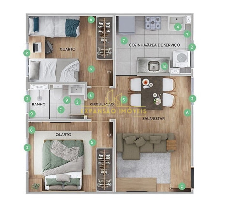 Imagem Apartamento com 2 Quartos à Venda, 40 m² em Forquilhas - São José Imagem Apartamento com 2 Quartos à Venda, 40 m² em Forquilhas - São José