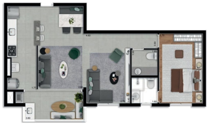 Apartamento com 2 Quartos à Venda, 70 m² em Centro - Barueri