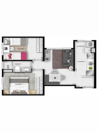 Imagem Apartamento com 2 Quartos à Venda, 44 m² em Jardim Jandira - Jandira