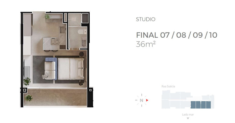 Imagem Imóvel com 1 Quarto à Venda, 48 m² em Praia Brava - Itajaí