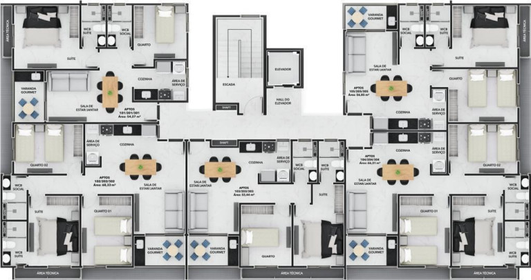 Imagem Apartamento com 2 Quartos à Venda, 53 m² em Bessa - João Pessoa