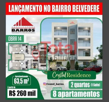 Apartamento com 2 Quartos à Venda, 64 m² em Belvedere - Coronel Fabriciano