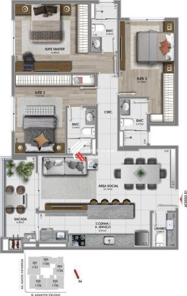 Imagem Apartamento com 3 Quartos à Venda, 109 m² em Canto - Florianópolis Imagem Apartamento com 3 Quartos à Venda, 109 m² em Canto - Florianópolis