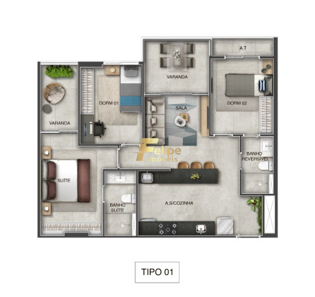 Imagem Imóvel com 3 Quartos à Venda, 91 m² em Praia De Itaparica - Vila Velha