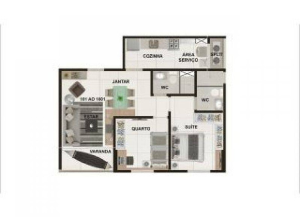 Imagem Apartamento com 2 Quartos à Venda, 57 m² em Casa Amarela - Recife