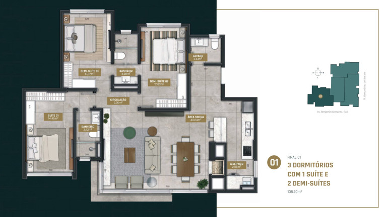 Imagem Apartamento com 3 Quartos à Venda, 108 m² em Centro - Torres