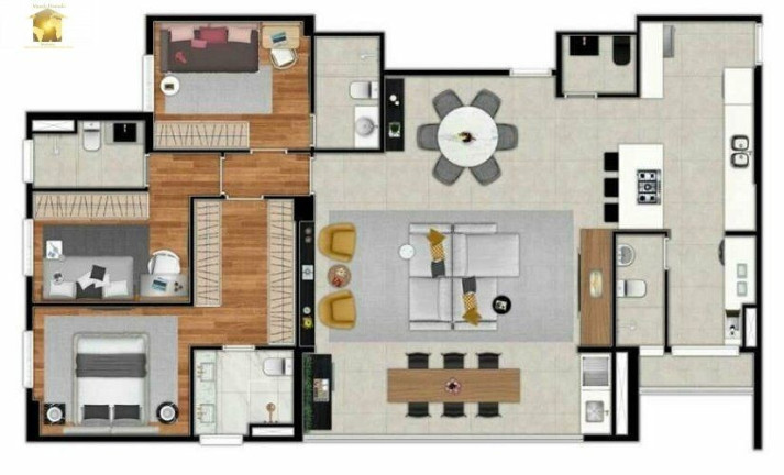 Imagem Apartamento com 3 Quartos à Venda, 130 m² em Centro - Diadema