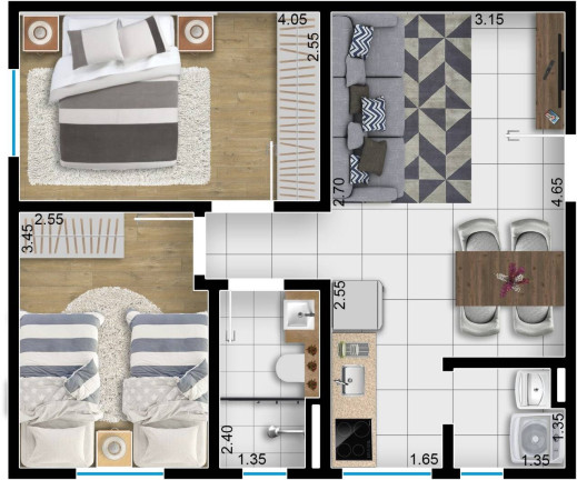 Imagem Apartamento com 2 Quartos à Venda,  em Wanel Ville - Sorocaba