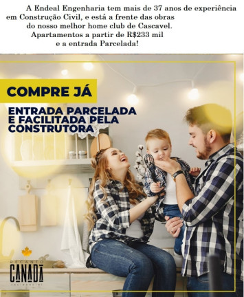 Imagem Apartamento com 2 Quartos à Venda, 62 m² em Canadá - Cascavel