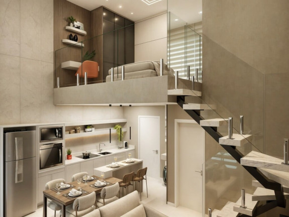 Imagem Cobertura com 1 Quarto à Venda, 51 m² em Mercês - Curitiba