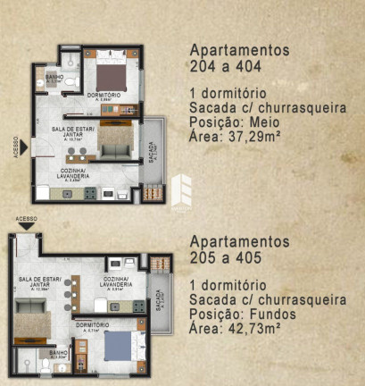 Imagem Apartamento com 1 Quarto à Venda, 39 m² em Centro - Santa Maria Imagem Apartamento com 1 Quarto à Venda, 39 m² em Centro - Santa Maria
