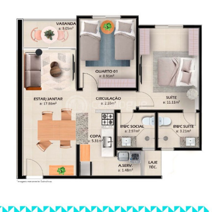 Imagem Apartamento com 2 Quartos à Venda, 61 m² em Ponta Negra - Natal Imagem Apartamento com 2 Quartos à Venda, 61 m² em Ponta Negra - Natal